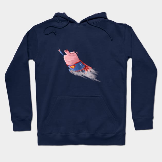 Super Pigs Can Fly Hoodie by TipTop